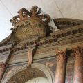 Detail of the monumental entrance to the Farnese Theatre
