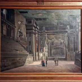 Oil painting of the interior of the Farnese Theatre, before 1867