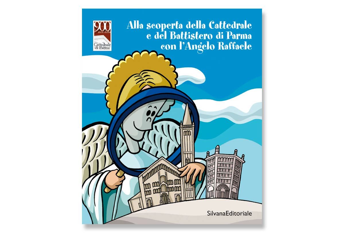 The cover of the book where the Angel Raffaele puts the Cathedral under the magnifying glass