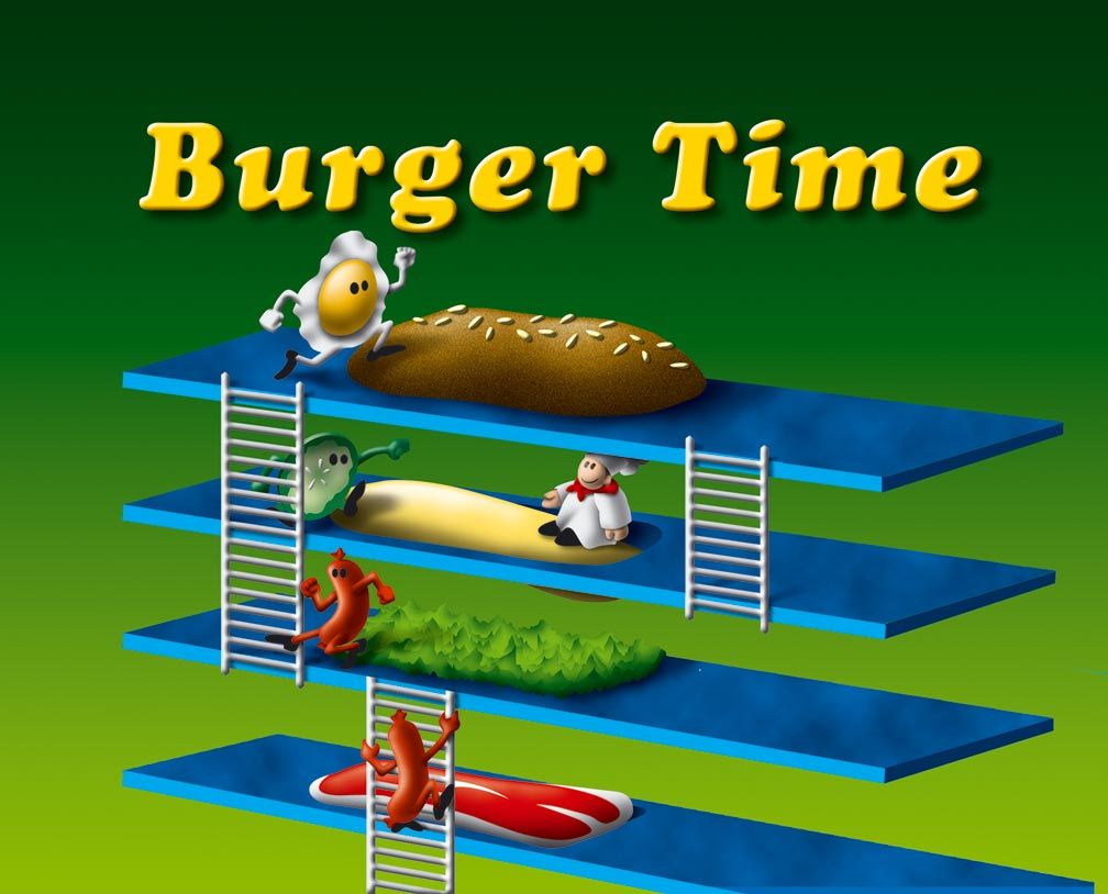 Illustrazione digitale videogioco Burger Time