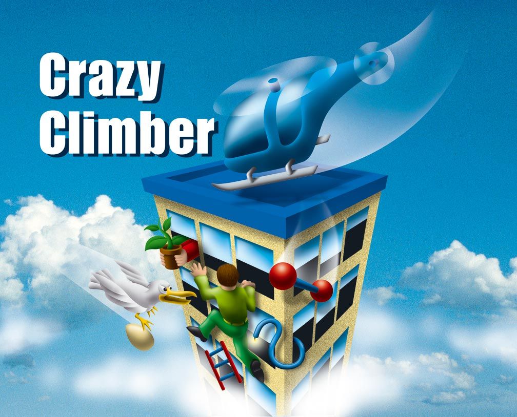 Illustrazione digitale videogioco Crazy Climber