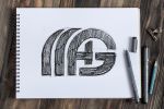 First MAG logo hand sketch