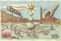 Field square Siena - Oscar Salerni artwork for Costa Toscana ship