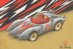 Hot Wheels Mach 5 drawing by Oscar Salerni