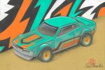 Hot Wheels Toyota Celica drawing by Oscar Salerni